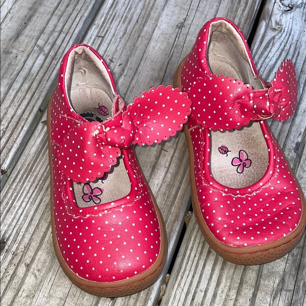 Livie & Luca Red Knotty Bow Mary Jane Shoes Little Girl Size 9